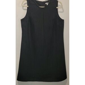 Black 100% Linen Med Shift Dress Sleeveless Studio Outfit JPR Women Knee Classic